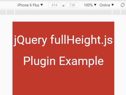 Set Element Height To 100% - jQuery fullHeight.js