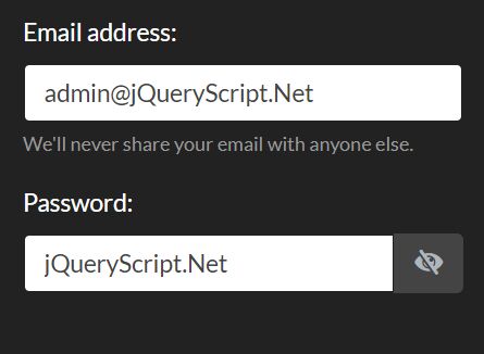 Show And Hide Passwords With Bootstrap 4