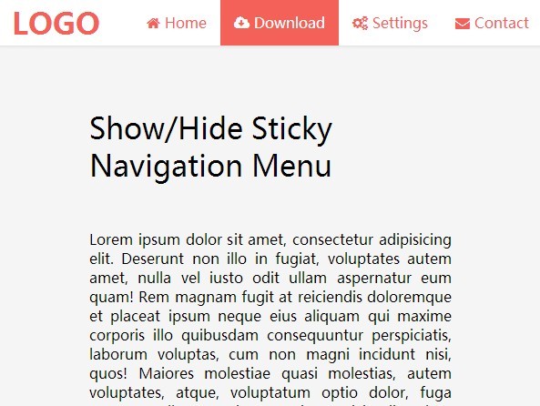 Show/Hide Sticky Navigation with jQuery and CSS3