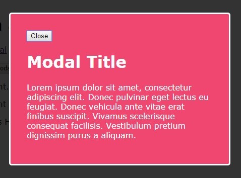 Simple and Accessible Modal Plugin with jQuery and HTML5