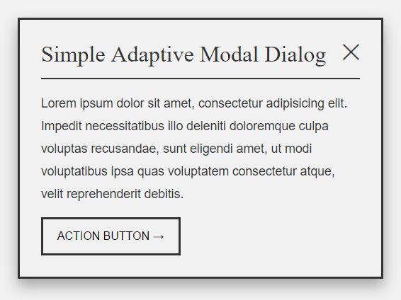 Simple Adaptive Modal Dialog Plugin With jQuery And CSS3