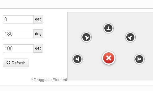 Simple Configurable Path Menu with jQuery & CSS3 - Pie Menu