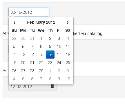 Simple jQuery Date Picker for Bootstrap