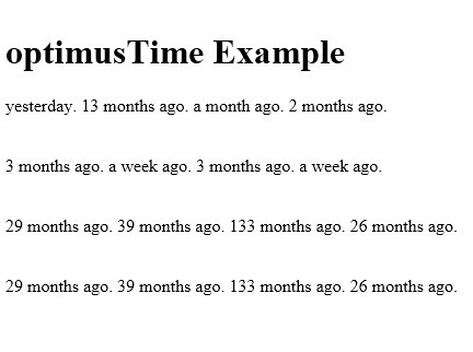 Simple Human-Friendly Relative Date Formatting Plugin - optimusTime