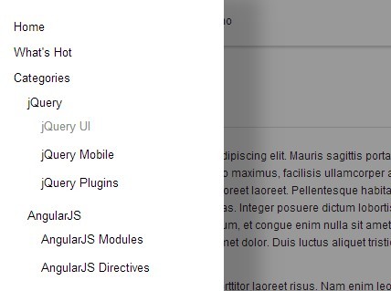 Simple Off-canvas Navigation with jQuery and CSS3 - Material Menu