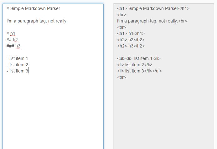 Simple jQuery Markdown Parser For Textarea - Markdownparser