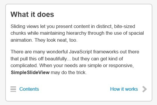 Simple jQuery Plugin For Responsive Sliding View - SimpleSlideView