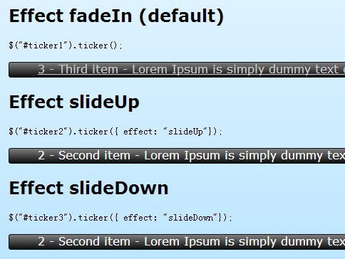 Simple jQuery Vertical Ticker Plugin - Ticker