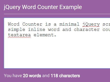 Word and character count