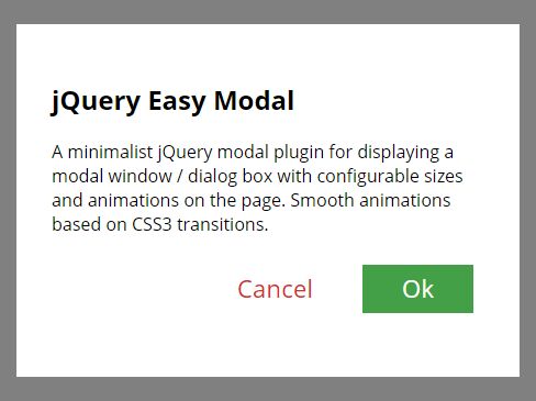 Simplest Responsive Modal/Dialog Box Plugin With jQuery - Easy Modal