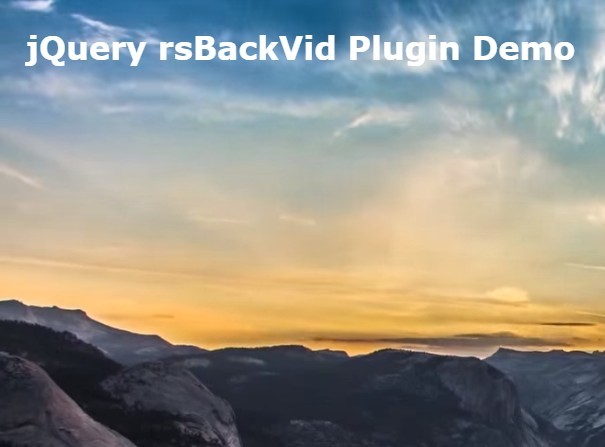 Simplest Youtube Video Background Plugin For jQuery - rsBackVid