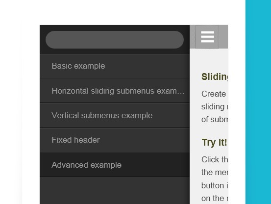 Slick and App-Like Sliding Menu Plugin With jQuery - Mmenu