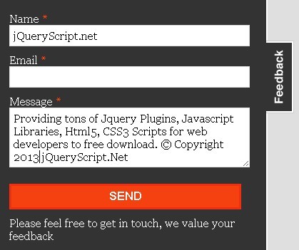Slide Out Contact Form Plugin with jQuery - Contactable