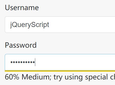 Slim Password Strength Meter Plugin For jQuery