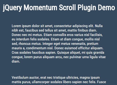 Smooth Momentum Scrolling Effect with jQuery - Momentum Scroll