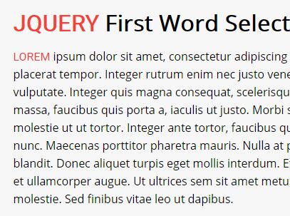 Styling First Word Of Any Element With jQuery And CSS
