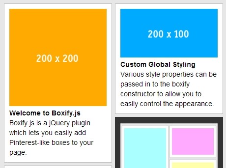 Super Simple jQuery Pinterest-Style Grid Layout - Boxify.js