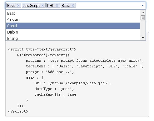 Tag input & Autocomplete Plugin - TextExt