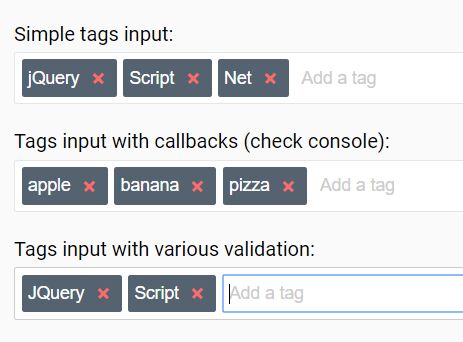 Responsive Tags Input With Autocomplete - jQuery tagsInput