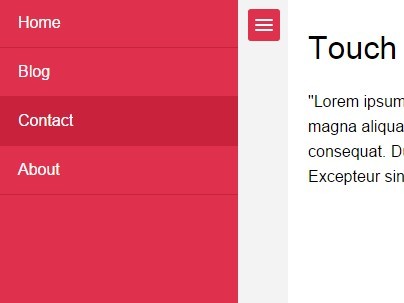 Touch Swipeable Sidebar Menu with jQuery and CSS3