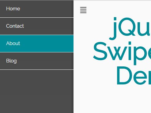 Touch-enabled Burger Push Menu Plugin With jQuery - SwipeNav