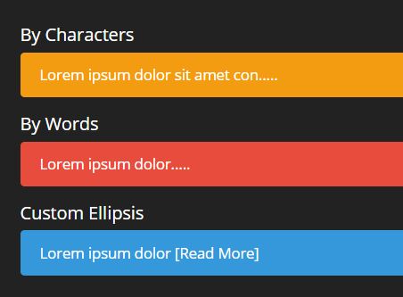 Truncate Text By Words Or Characters - jQuery truncateMe