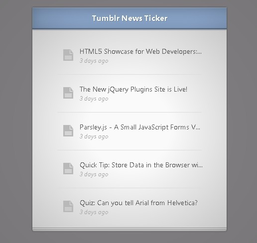 Tumblr News Ticker Widget with jQuery