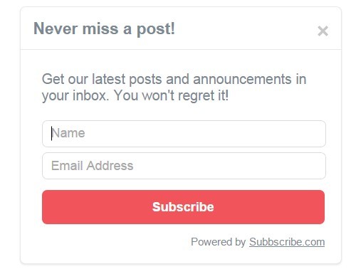 Tumblr-style MailChimp & CampaignMonitor Subscribe Form with jQuery - Subbscribe