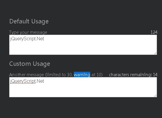 Twitter-Like Text Area Character Counter