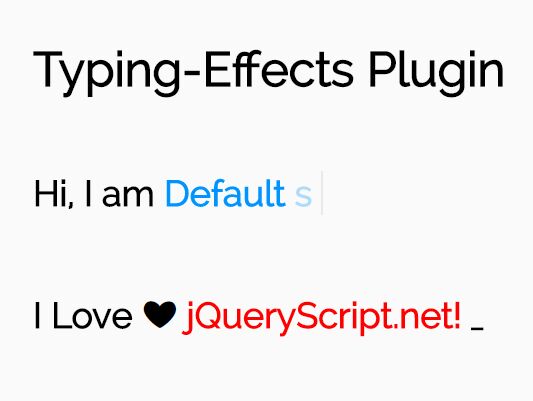 Simple Configurable Text Typing Animation - jQuery Typing-Effects