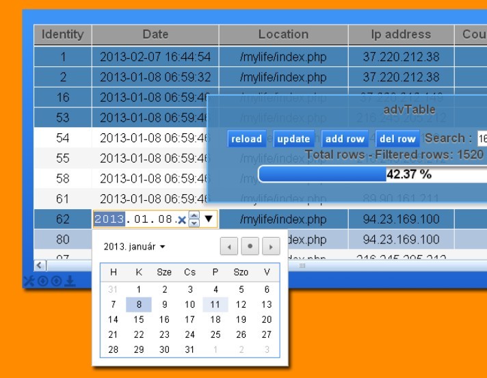 User Friendly Table Handler With jQuery and PHP - advtable