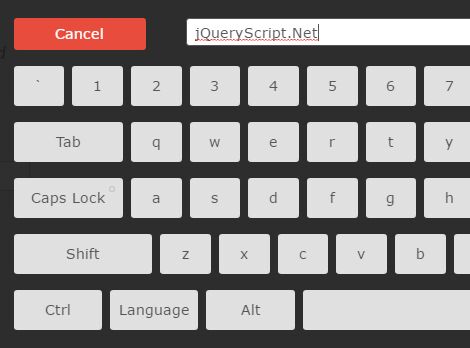 Fullscreen Virtual Keyboard Plugin For jQuery - MOK