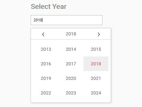 Basic Year Picker For Text Input - YearPicker.js