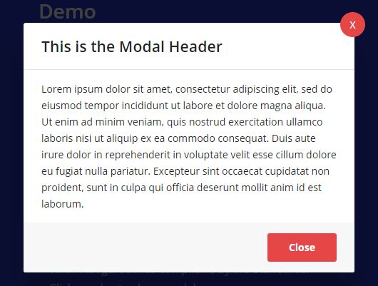 Flexible Accessible Modal Plugin - jQuery modelo