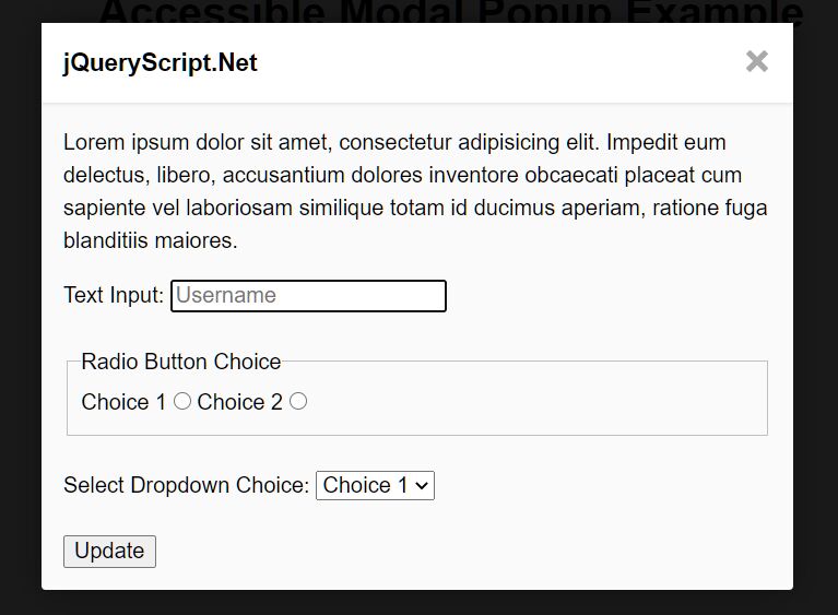 Accessible Modal Popup With jQuery And CSS3