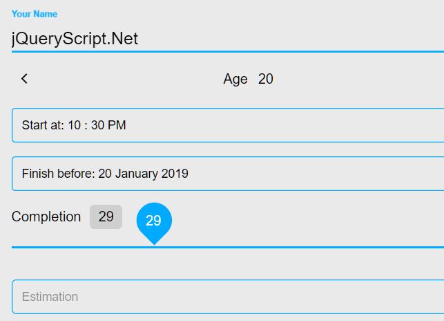 Create Beautiful Advanced Form Controls - jQuery Nao Input