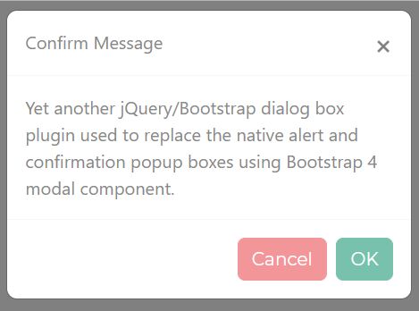 Alert/Confirm Popup Boxes Using Bootstrap 4 - boot4alert