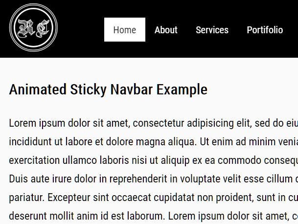 
Animated Sticky Navbar With jQuery And CSS3