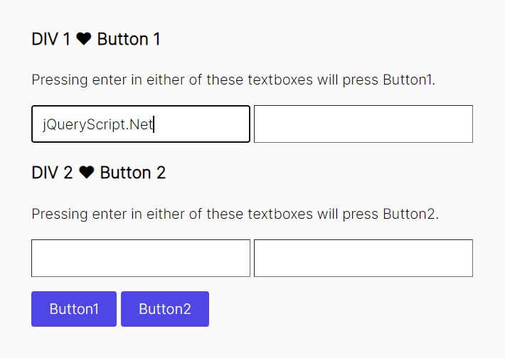 Assign Action Buttons To Any Elements - jQuery Default Button