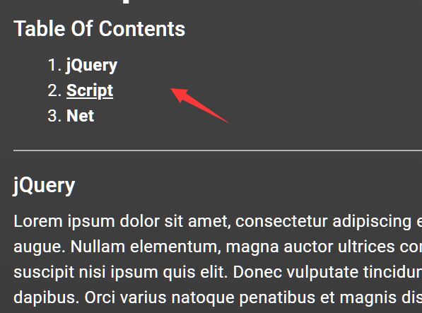 Automatic Table Of Contents Generator - jQuery autoContents.js