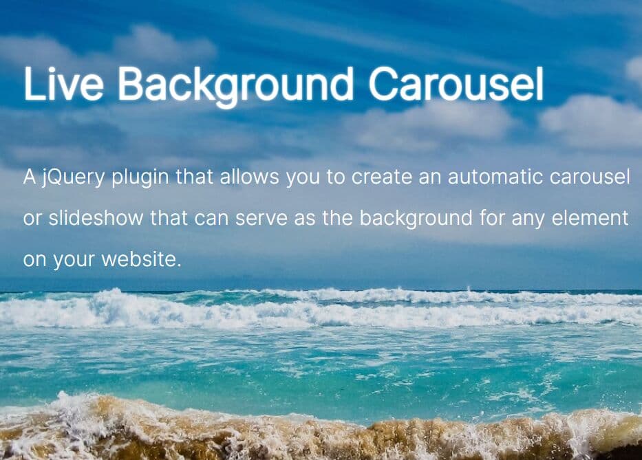 Minimal Background Carousel/Slideshow Plugin - jQuery Live Background
