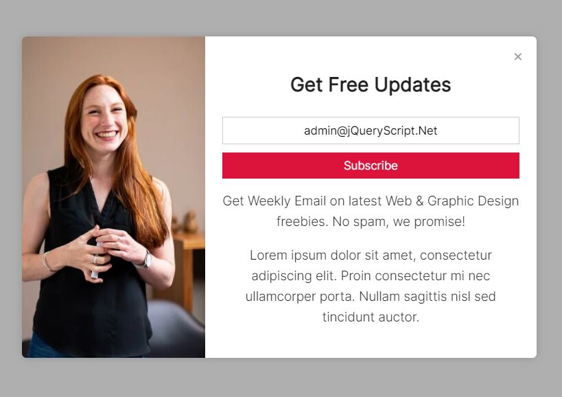 Beautiful Subscription Modal Dialog In jQuery