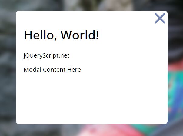 Blur The Background When Opening A Modal Window Free jQuery Plugins