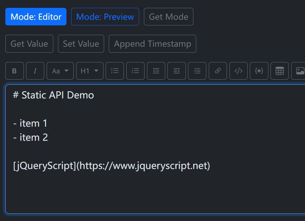 Bootstrap 5 Markdown Editor with Preview - bs-markdown-editor