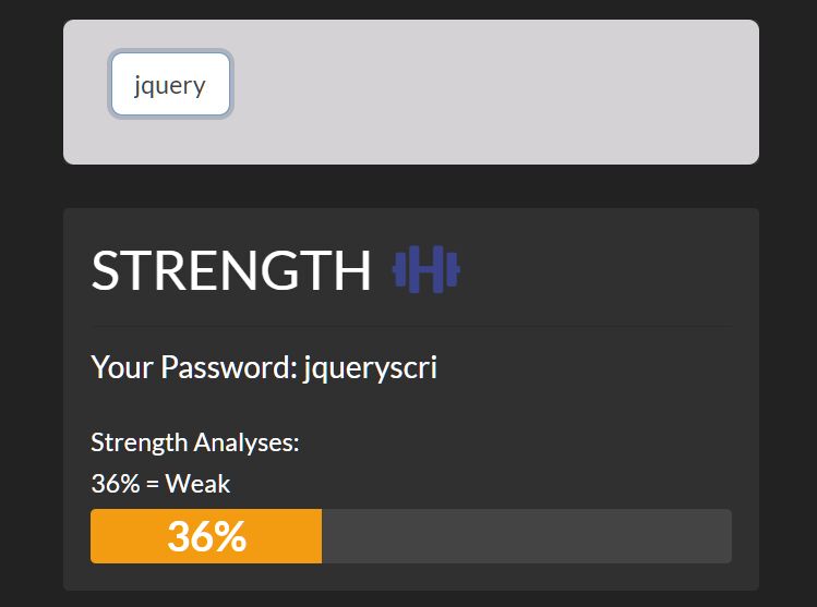 Calculate The Strength Of A Password In jQuery