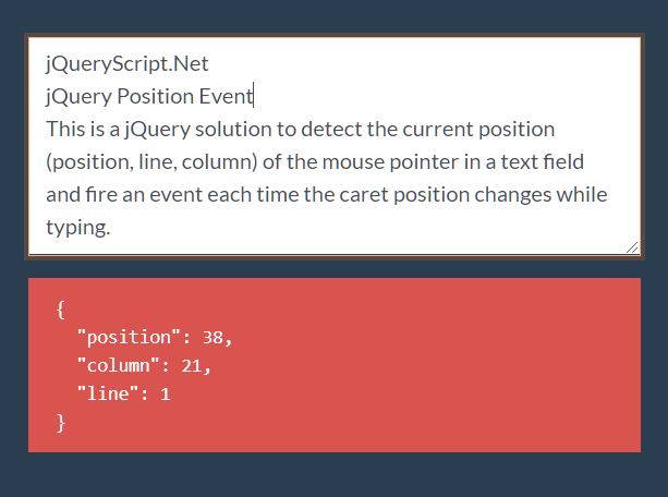 Fire An Event On Caret Position Change - jQuery Position Event