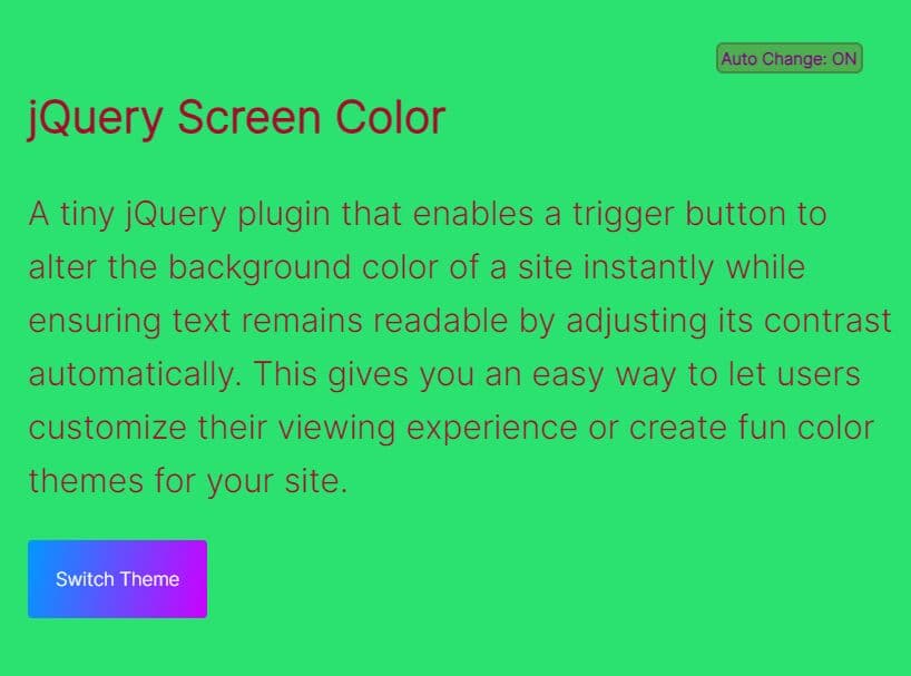 Dynamically Change Page Backgrounds With Screen Color jQuery Plugin