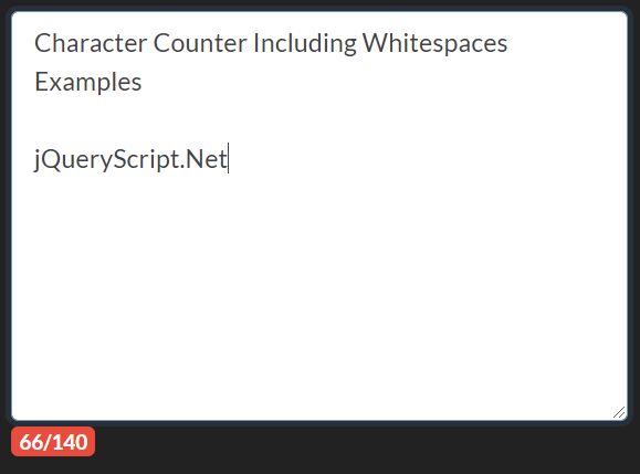 Character Counter Including Whitespaces - Characters Caculator