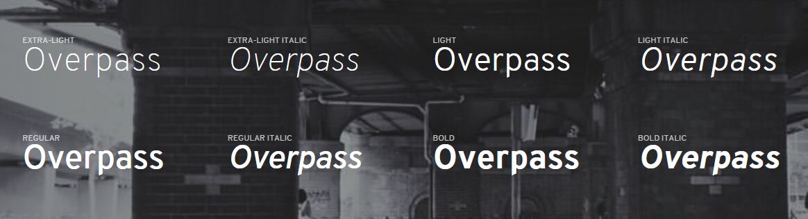 Overpass open source web font family 