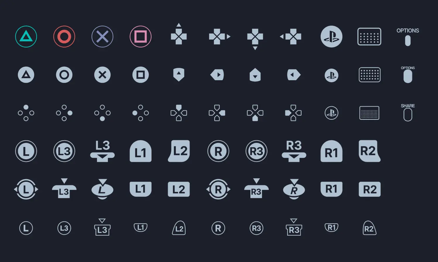 PlayStation Controller Icons